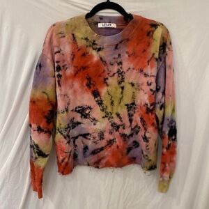 Anthropologie Letluv Zoey Tie-dye Cropped Sweatshirt XS